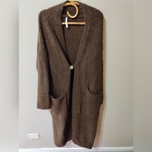 Sz s paper label brown sweater coat